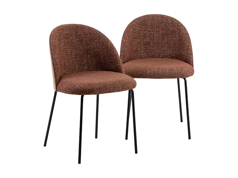 Chaise en tissu terracotta et bois clair Nyssa (lot de 2)