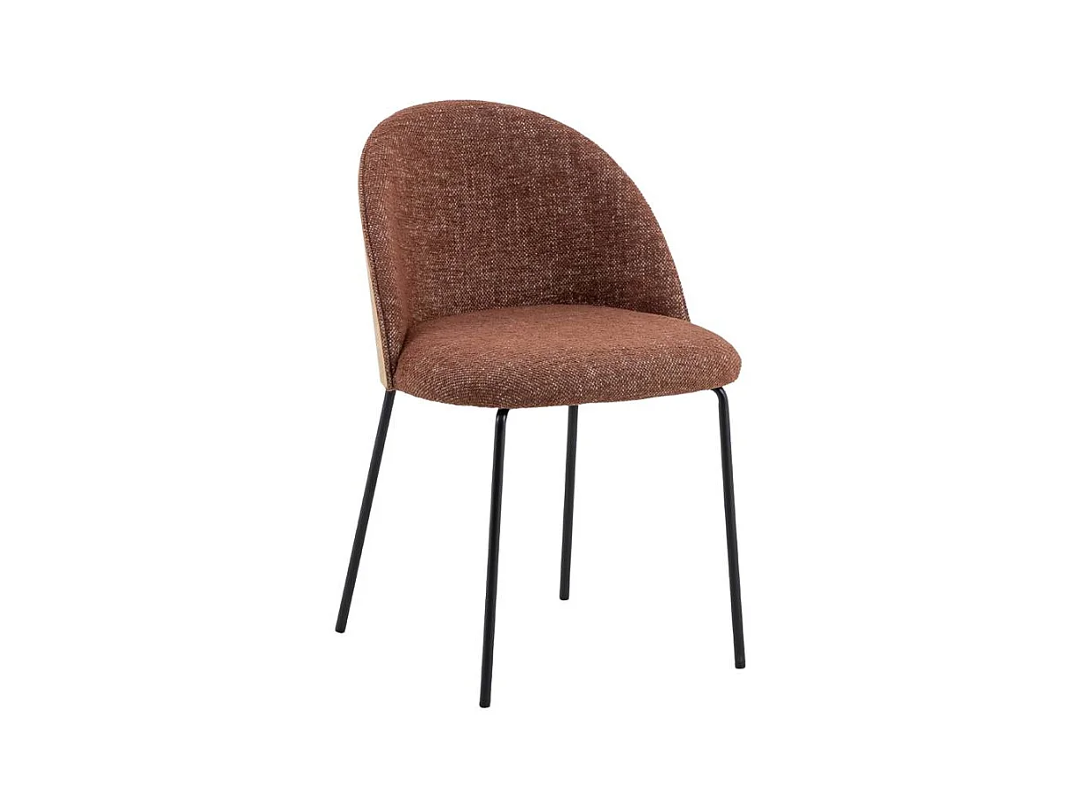 Chaise en tissu terracotta et bois clair Nyssa (lot de 2)