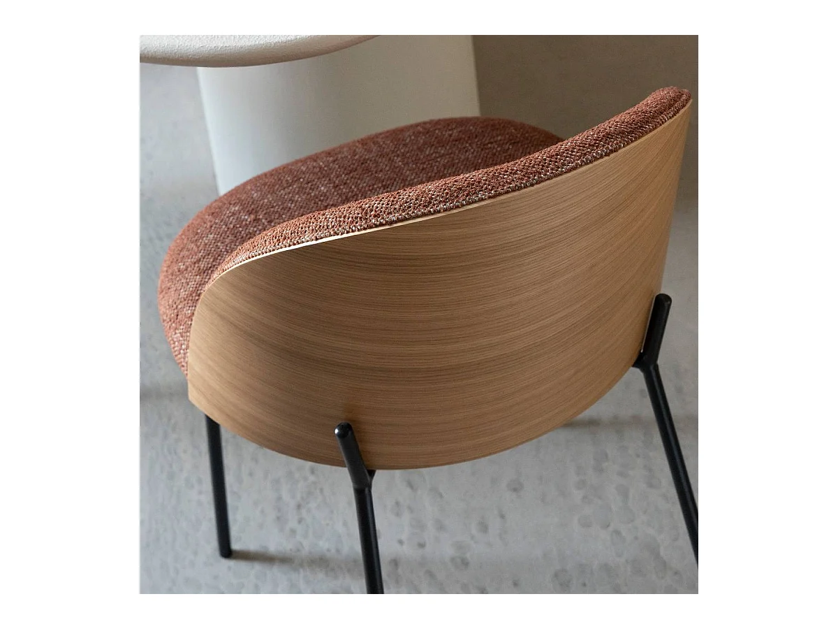 Chaise en tissu terracotta et bois clair Nyssa (lot de 2)