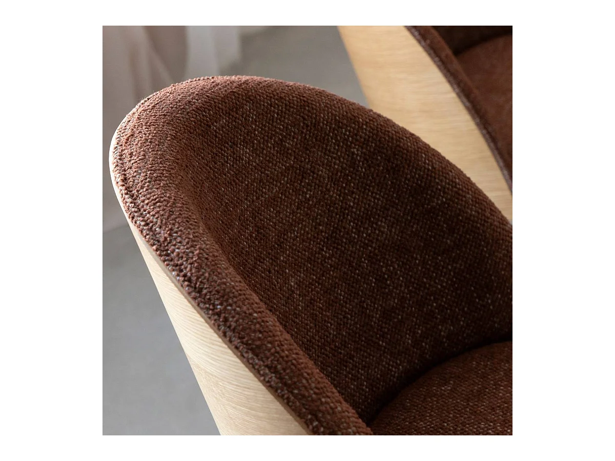 Chaise en tissu terracotta et bois clair Nyssa (lot de 2)