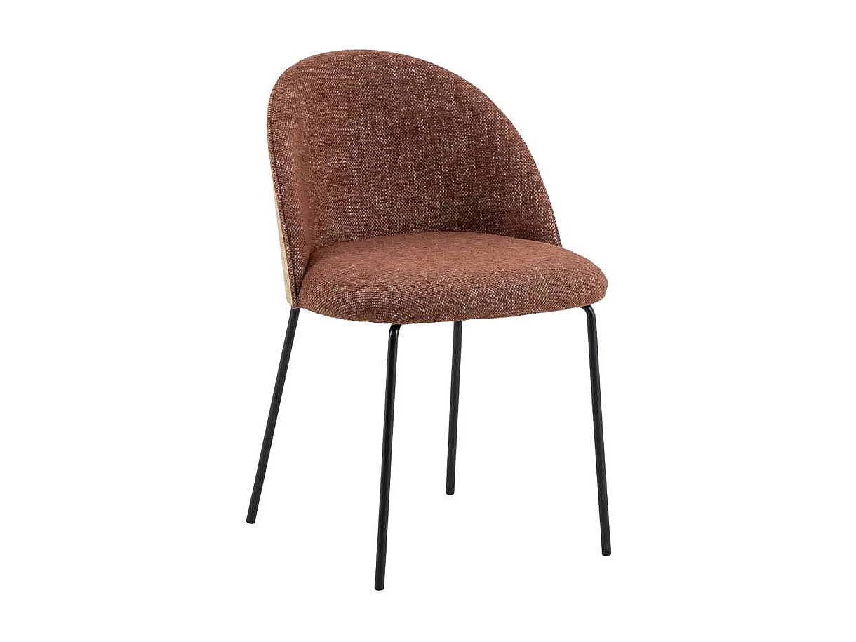 Silla de tela roja y madera clara Kanoa (lote de 2)