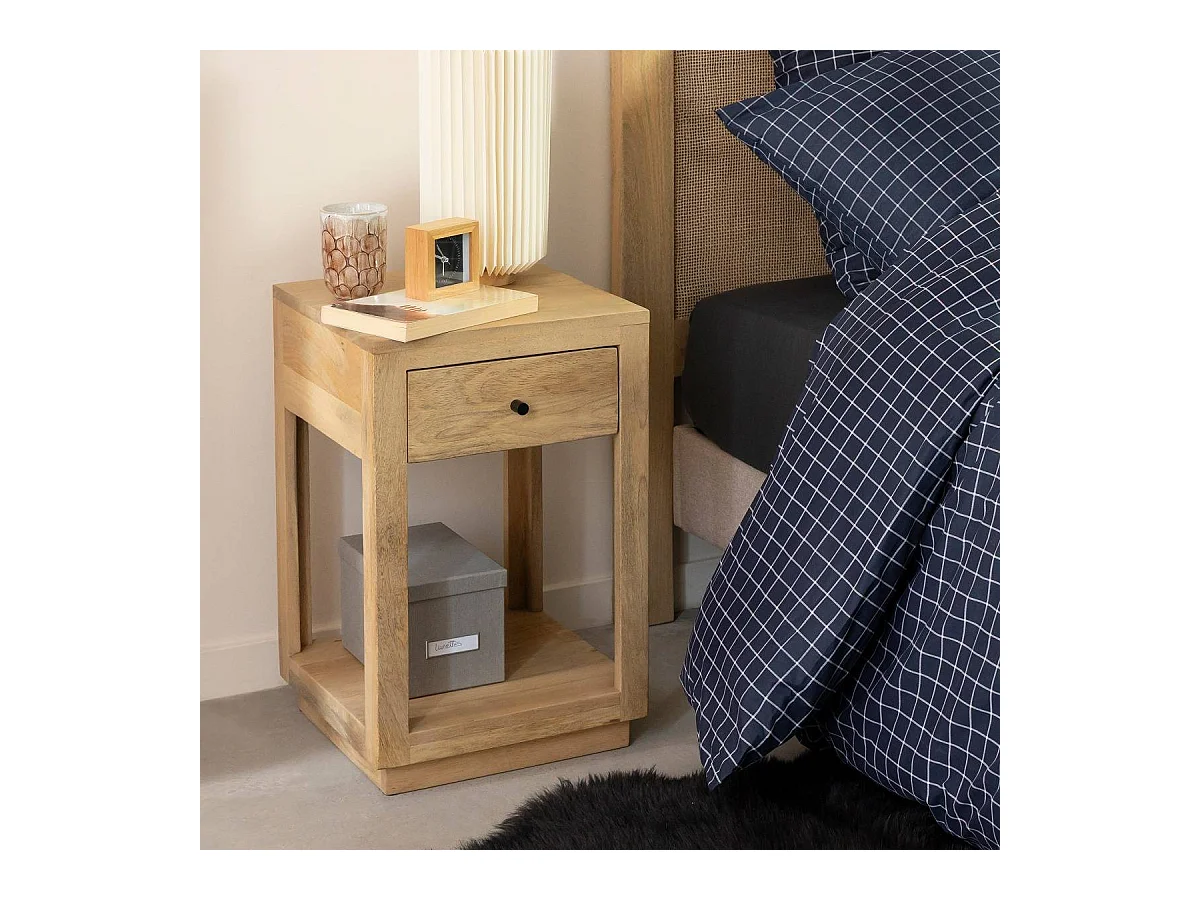 Table de chevet en bois de manguier Amara
