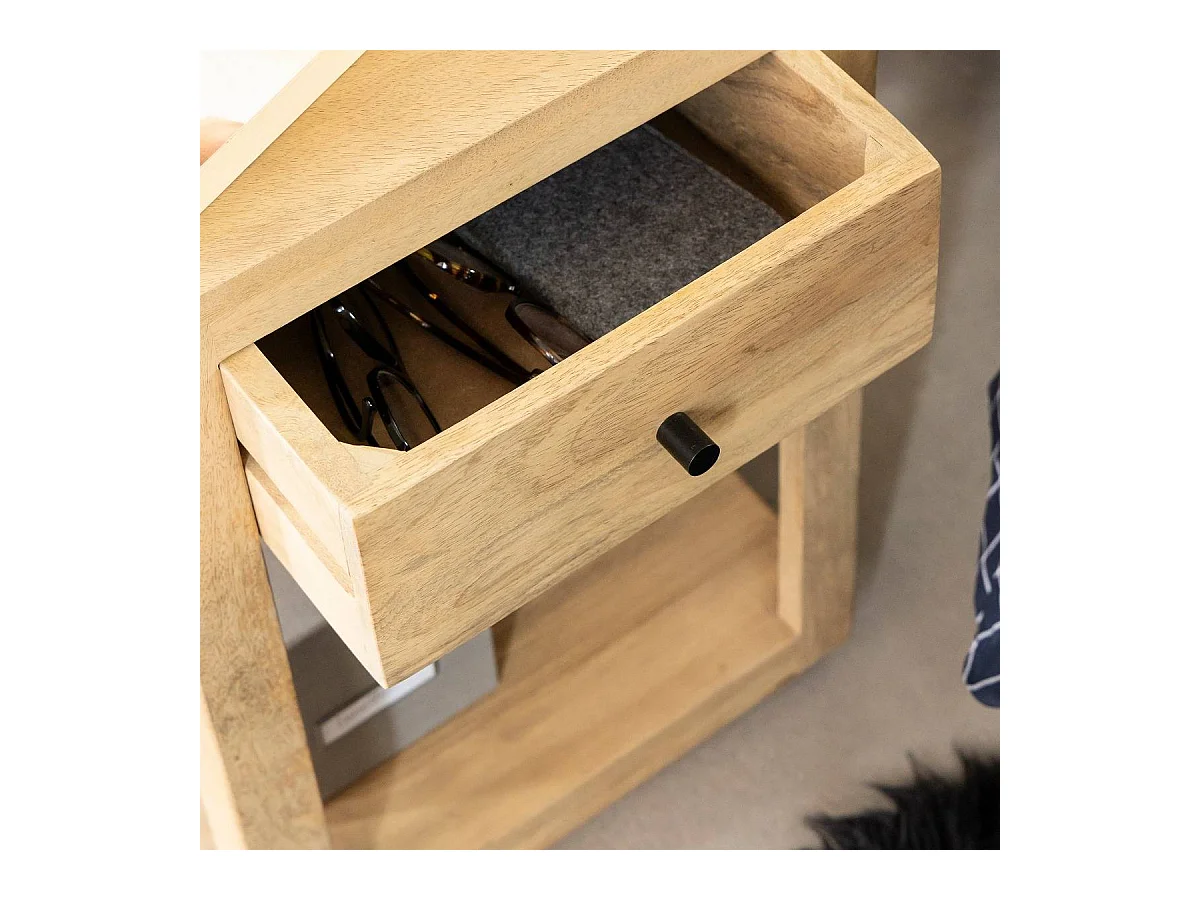 Table de chevet en bois de manguier Amara