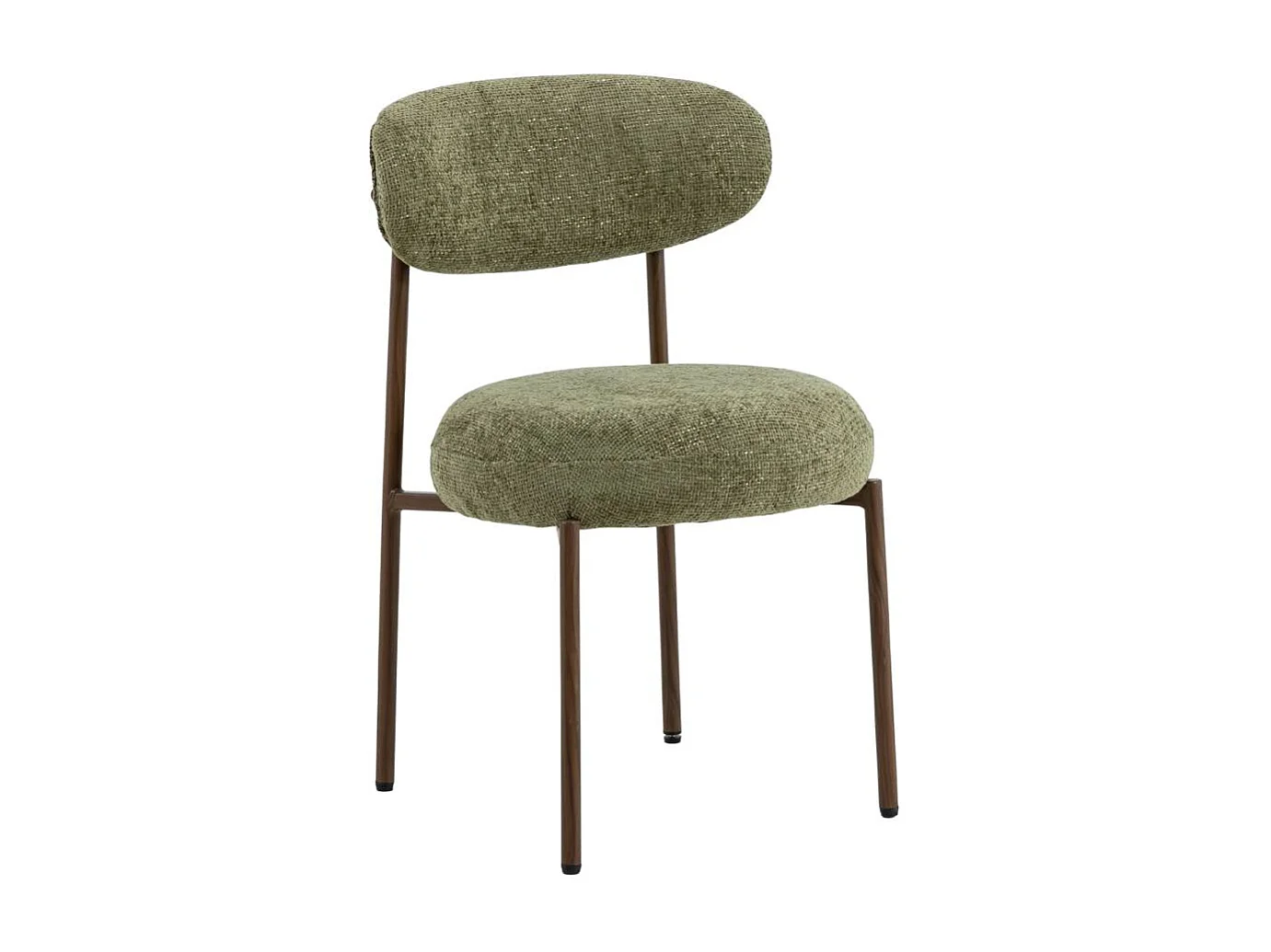 Silla de tela verde y metal con efecto madera Kanoa (lote de 2)