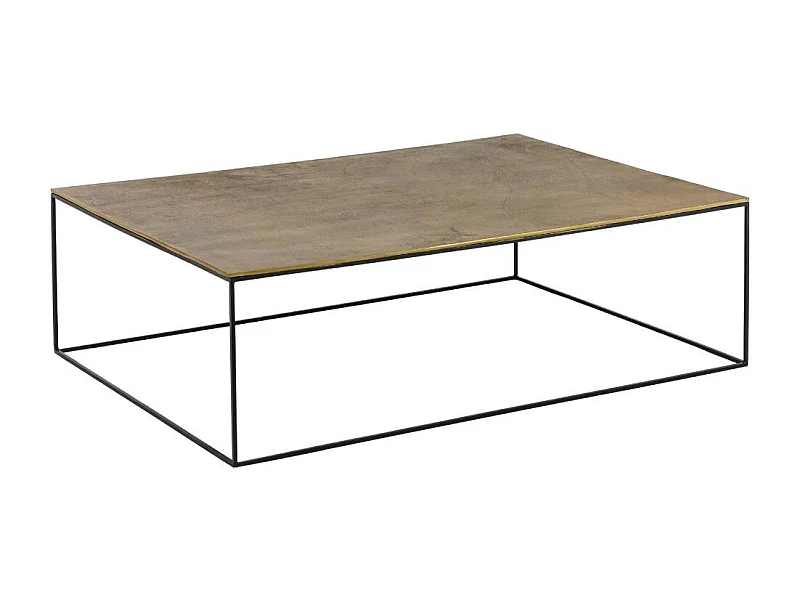 Table basse en aluminium doré et métal noir Victoria