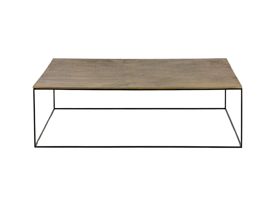 Table basse en aluminium doré et métal noir Victoria