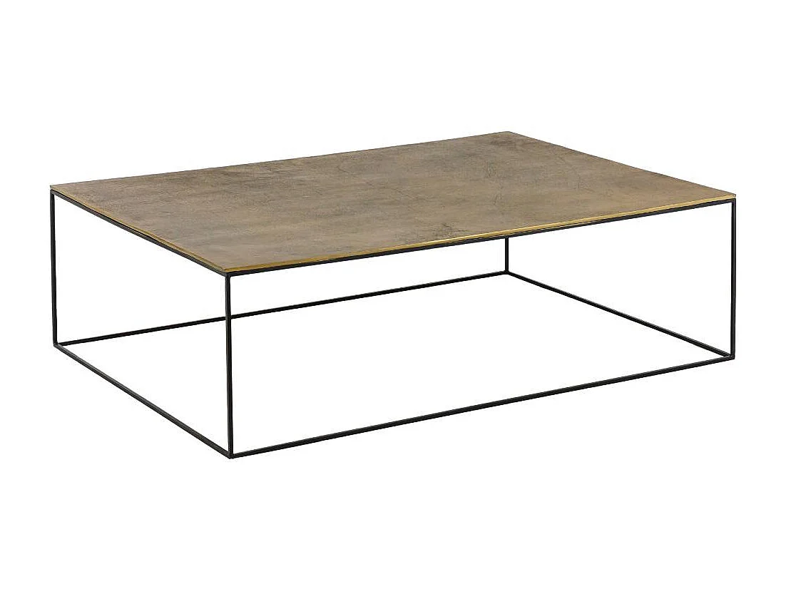 Table basse en aluminium doré et métal noir Victoria