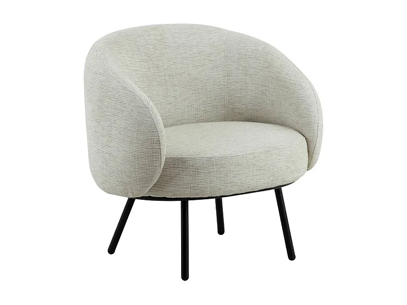 Fauteuil en tissu écru confort Orenzo