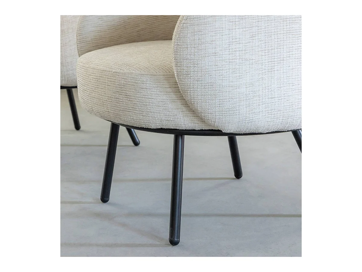 Fauteuil en tissu écru confort Orenzo