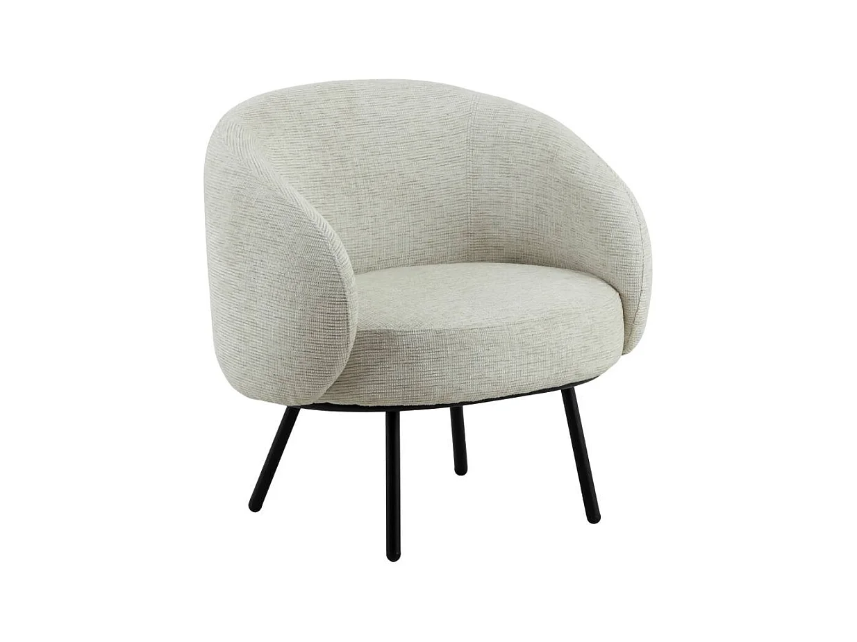Fauteuil en tissu écru confort Kanoa