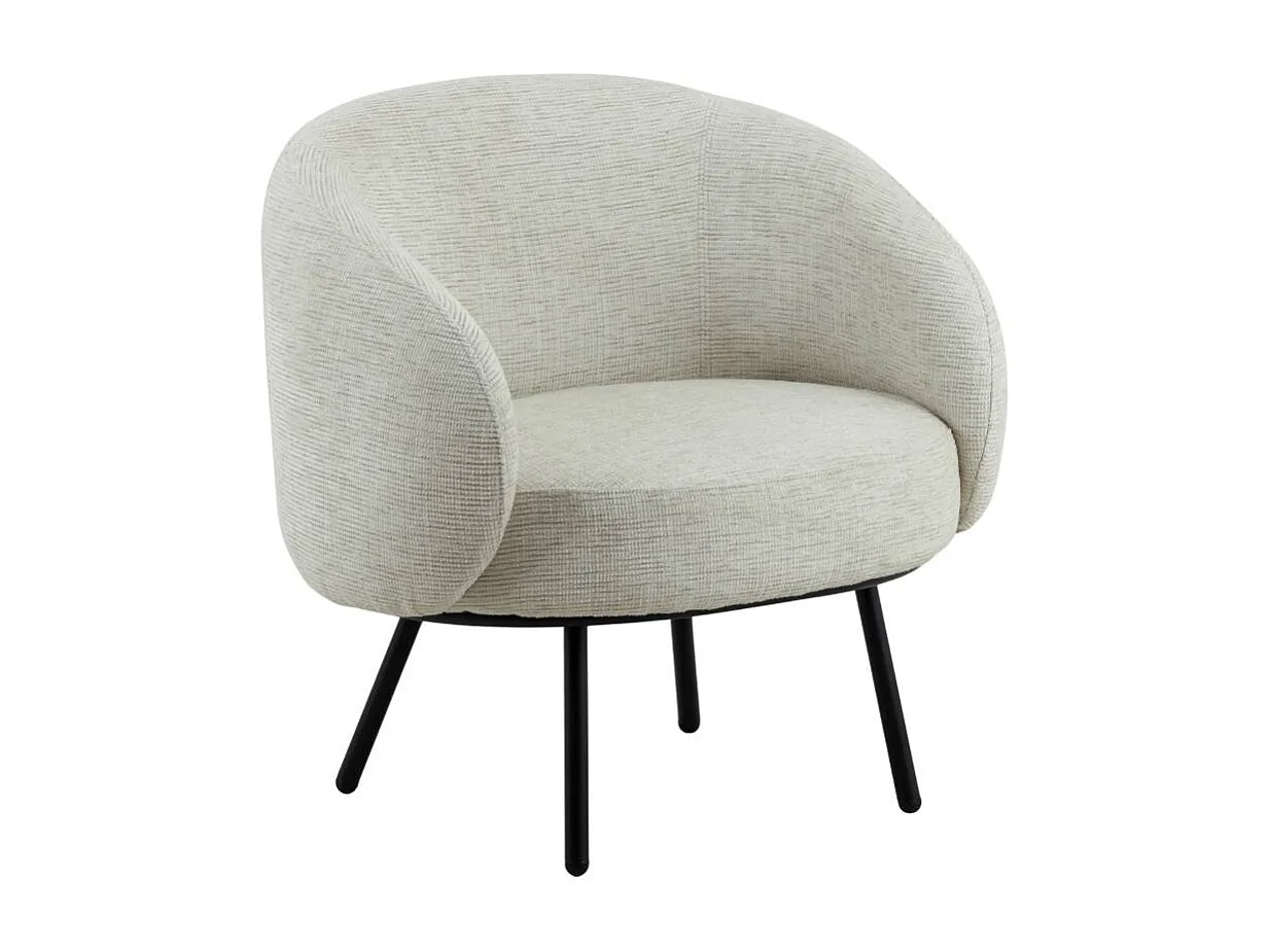 Fauteuil en tissu écru confort Orenzo