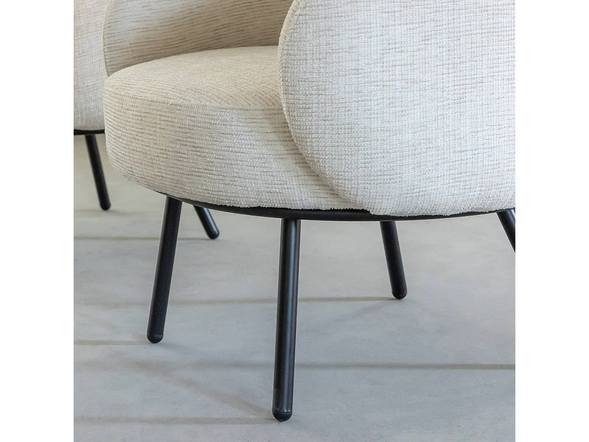 Fauteuil en tissu écru confort Orenzo