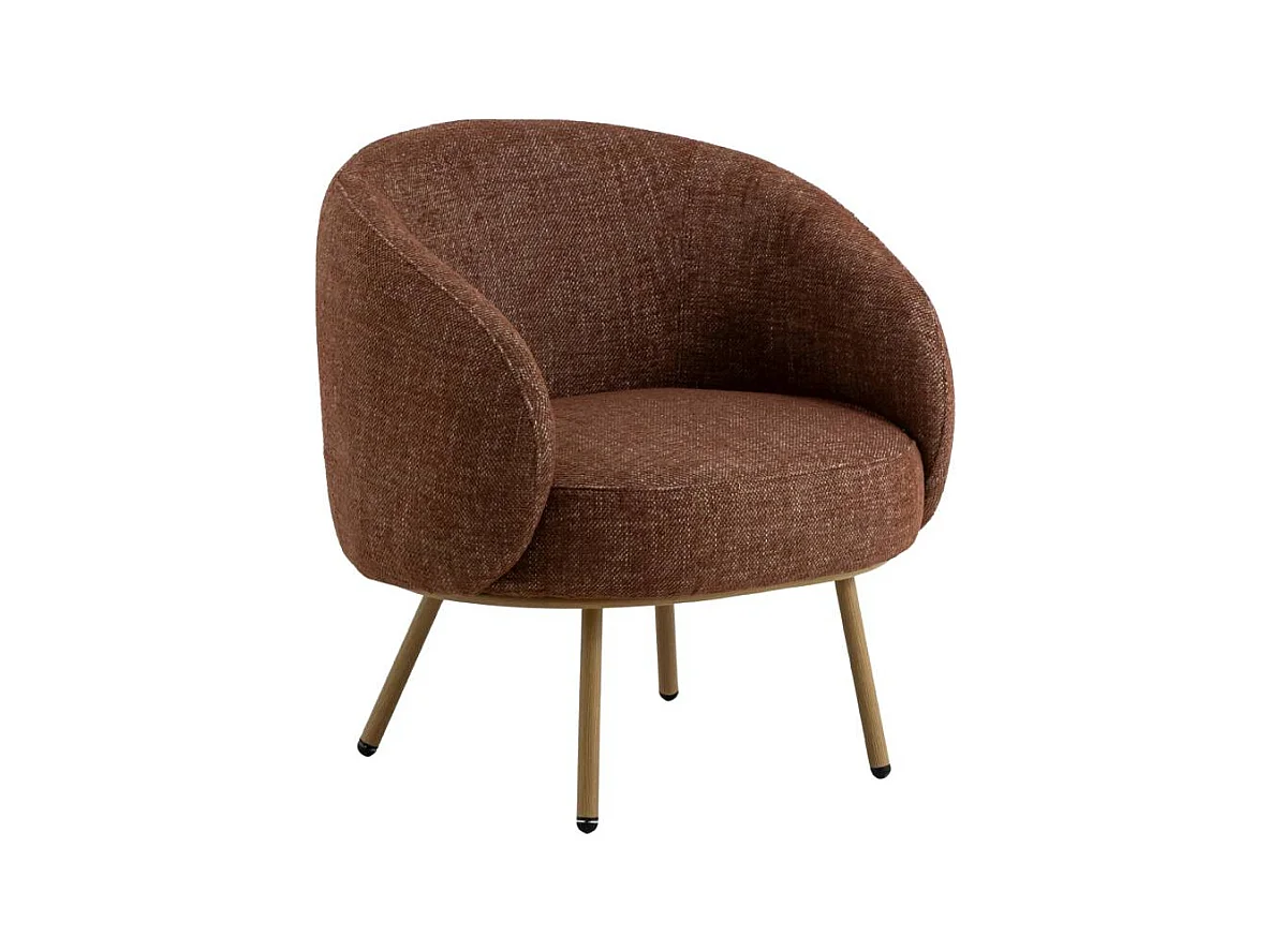 Fauteuil en tissu terracotta confort Orenzo