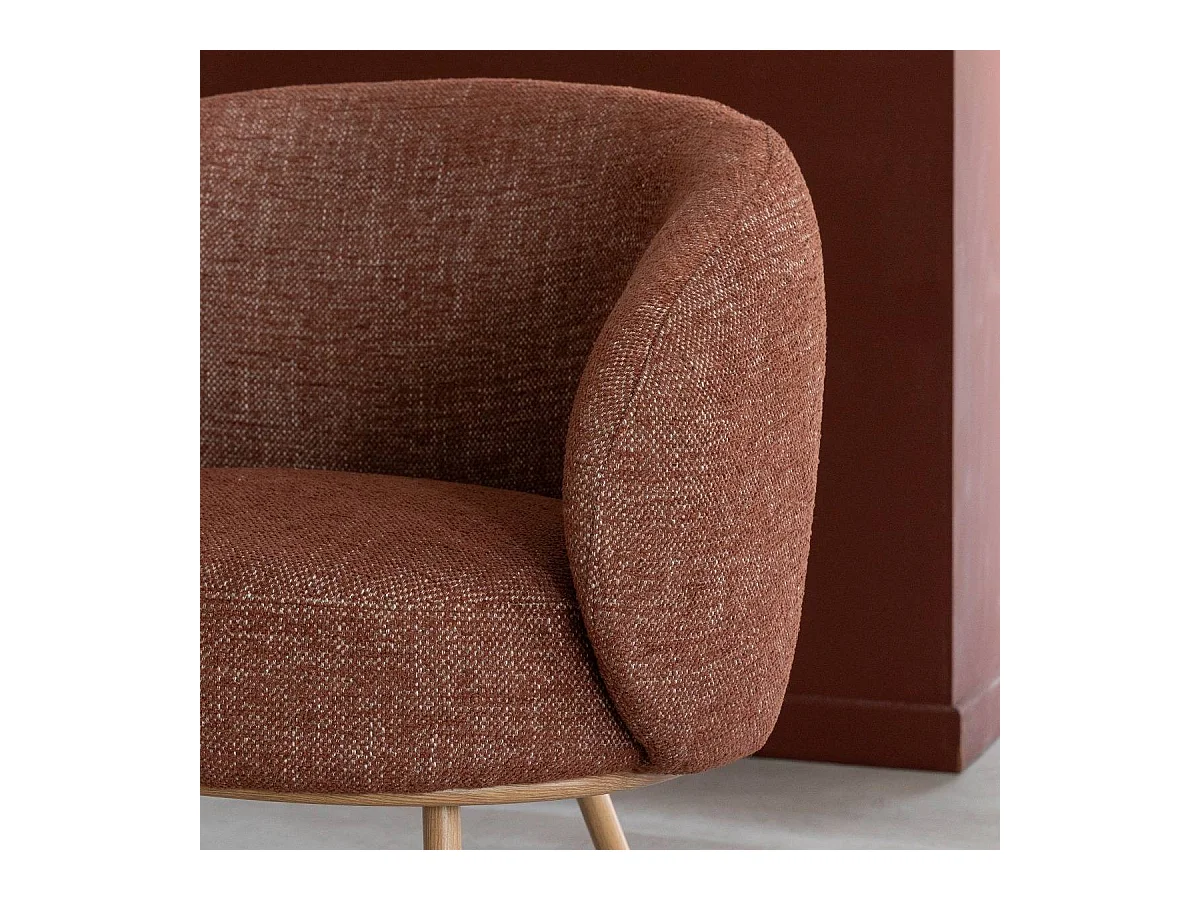 Fauteuil en tissu terracotta confort Orenzo