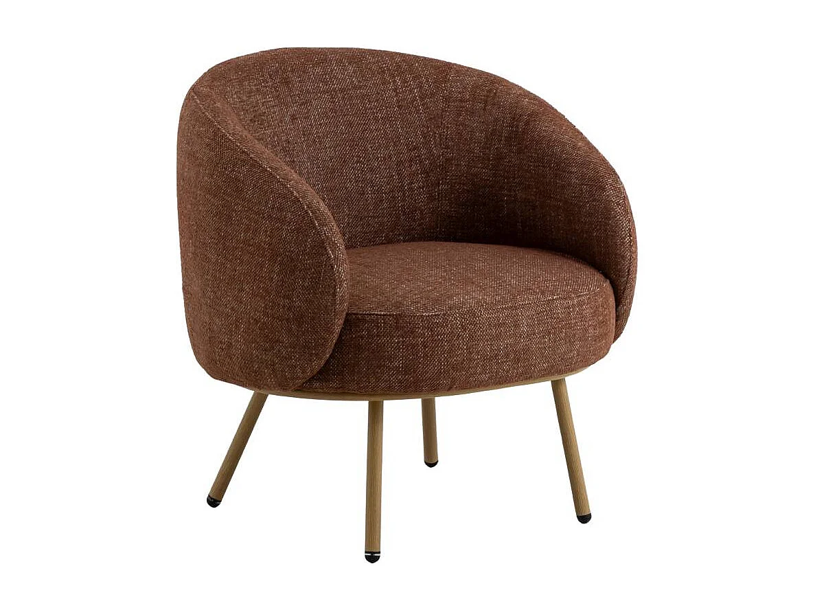 Fauteuil en tissu terracotta confort Orenzo