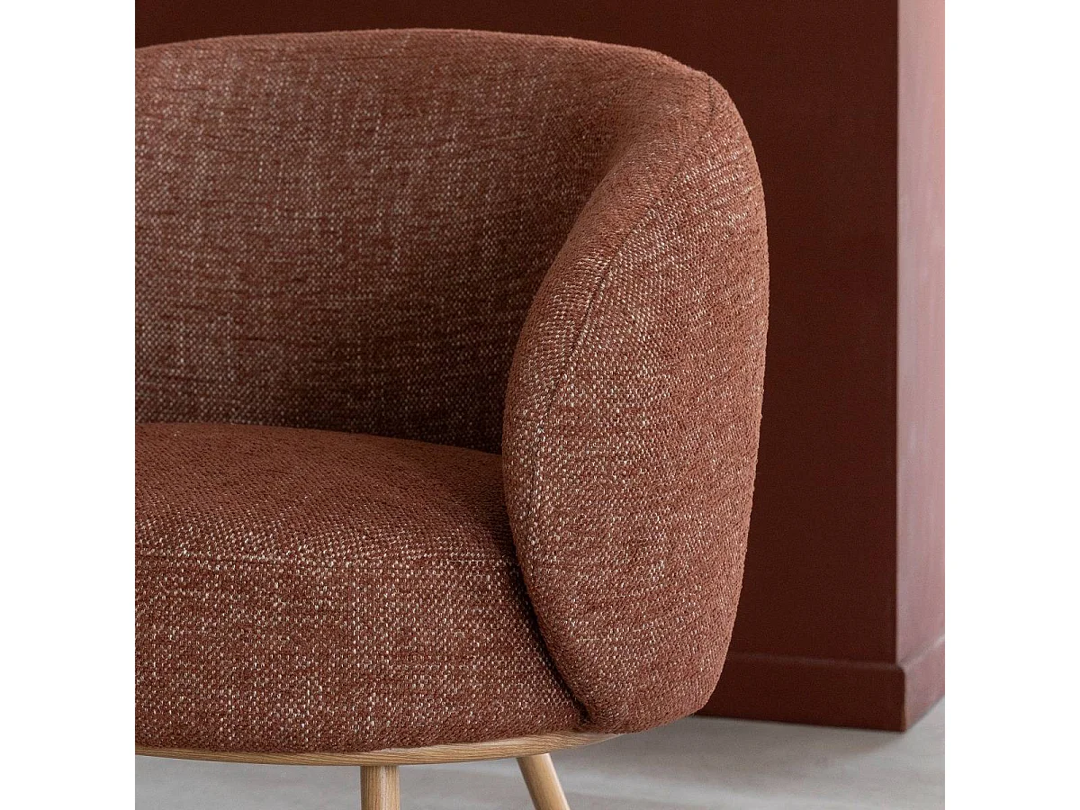 Fauteuil en tissu terracotta confort Orenzo