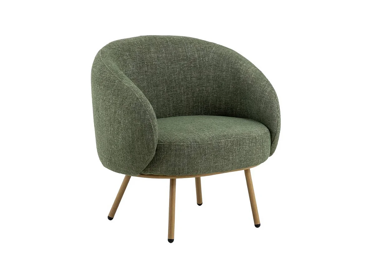 Fauteuil en tissu vert confort Kanoa