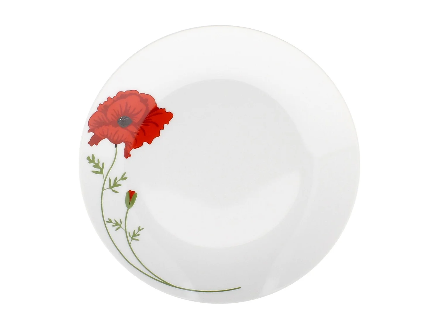 Novastyl - Lot6 Assiettes A Dessert Coquelicot 19.5cm Porcelaine