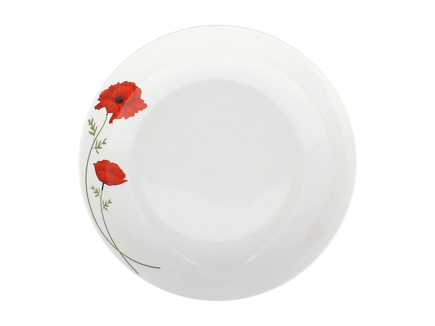 Novastyl - Lot 6 Assiettes Creuses 20.5cm Coquelicot En Porcelaine