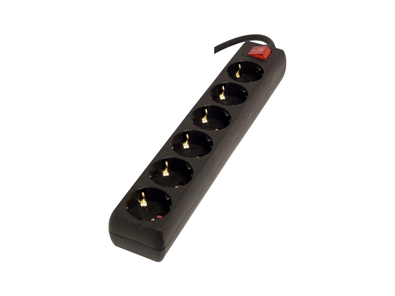 Multiprise 6x16 A + interrupteur - 1,5 m - Noir - Chacon