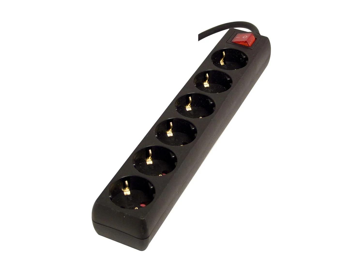 Multiprise 6x16 A + interrupteur - 1,5 m - noir - Chacon