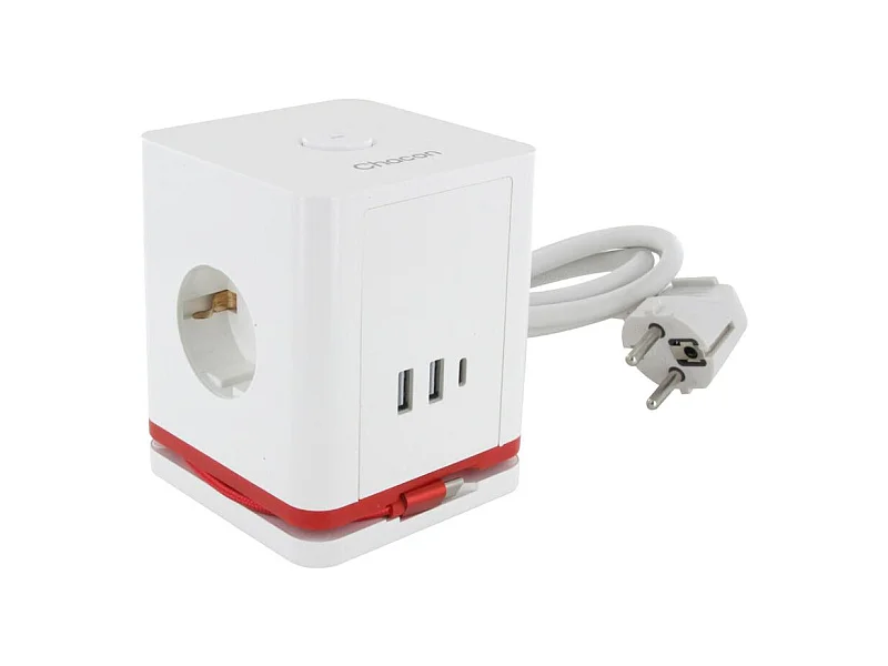 Bloc multiprise 3 prises + 4 ports USB - Quick Charge - Chacon