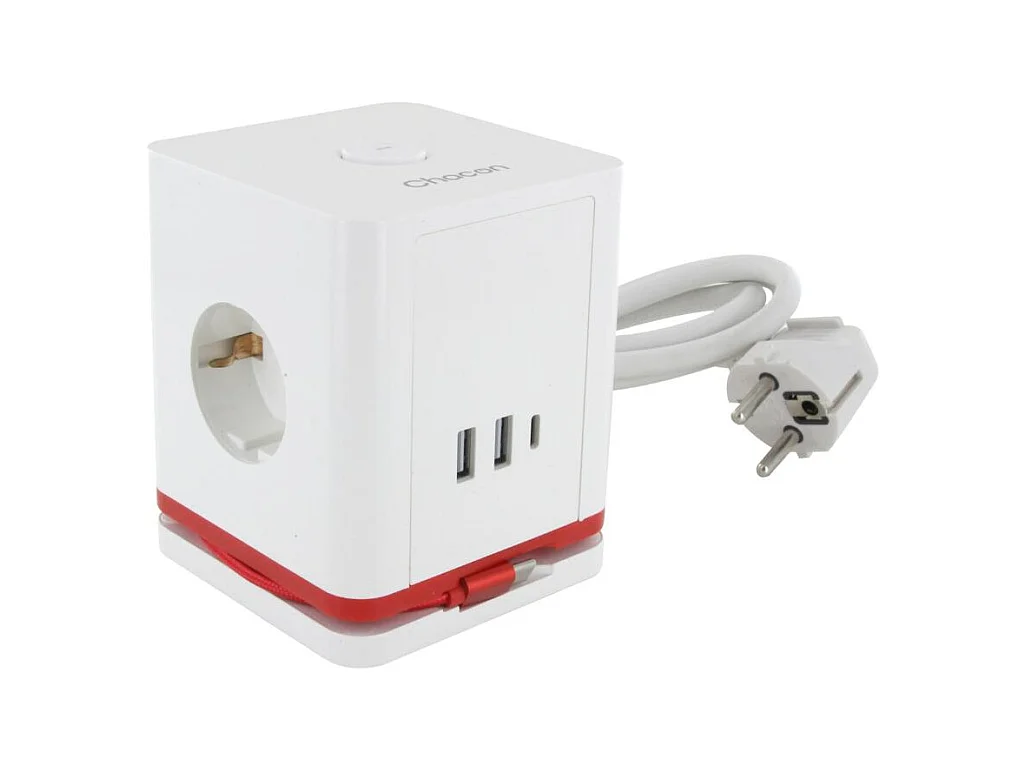 Bloc multiprise 3 prises + 4 ports USB - Quick Charge - Chacon