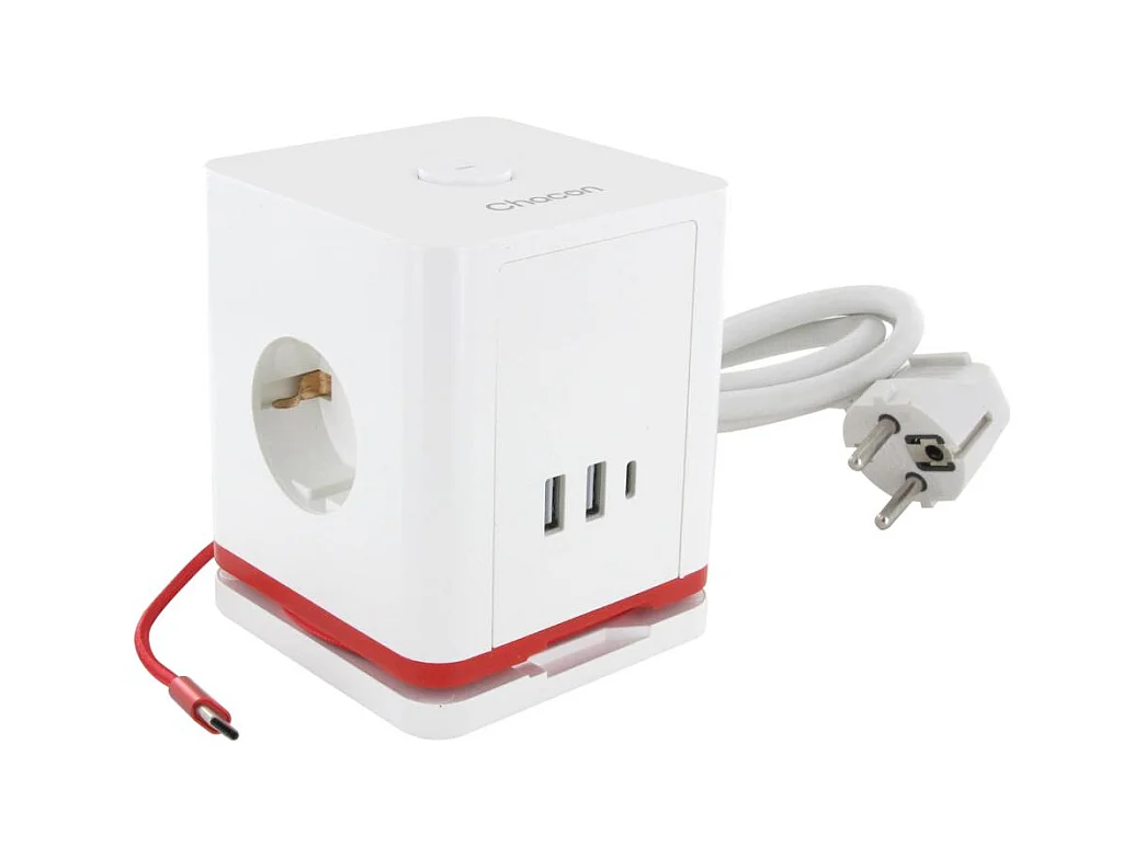 Bloc multiprise 3 prises + 4 ports USB - Quick Charge - Chacon