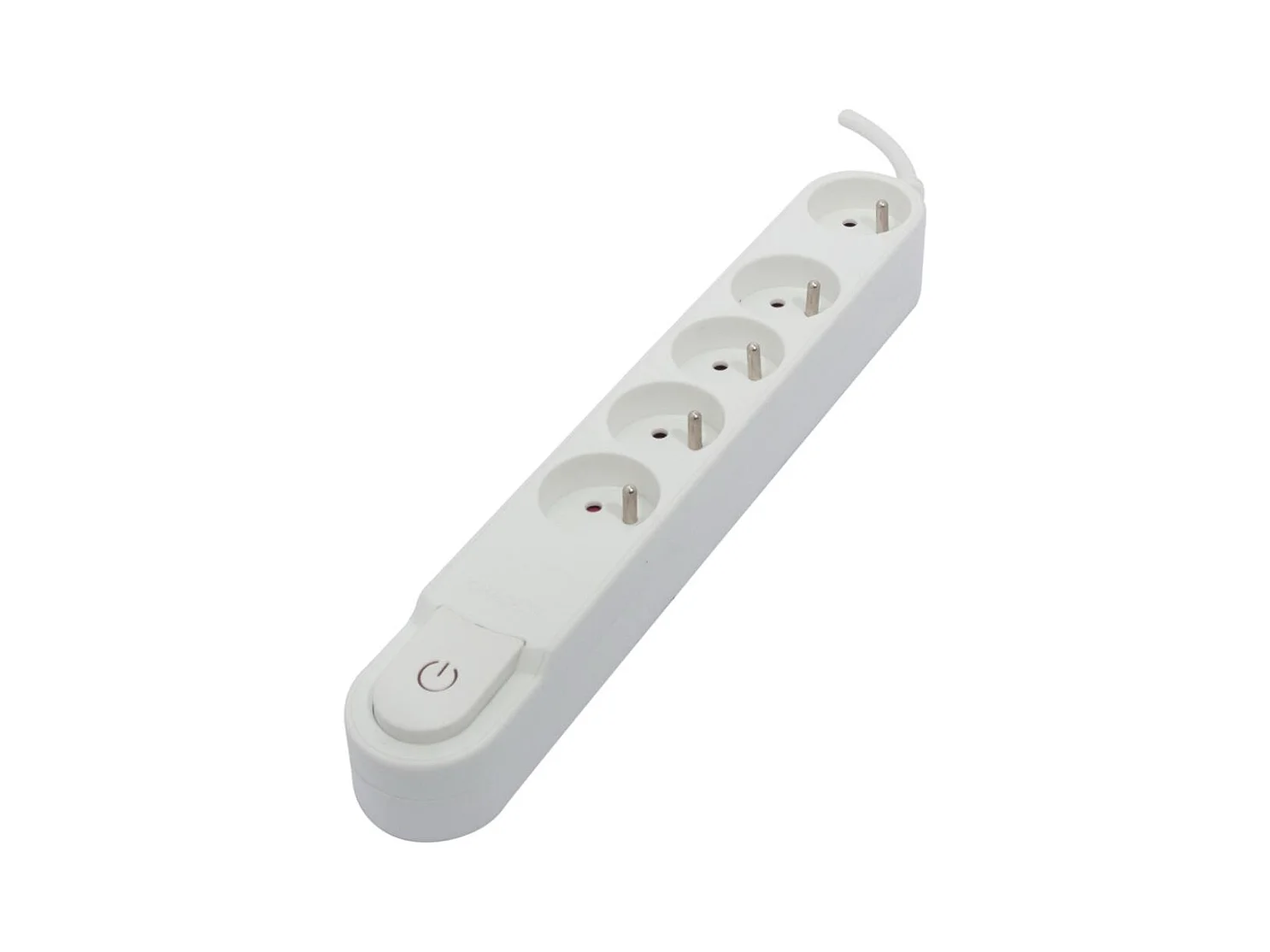 Multiprise 5 x16A - 1,5 m + interrupteur - Blanc - Chacon