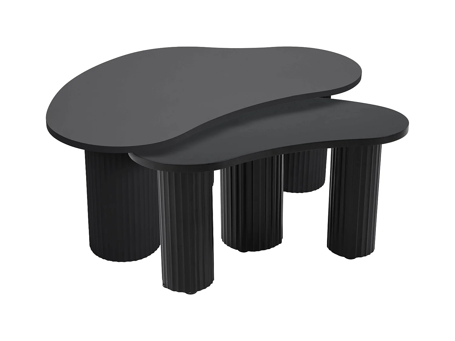 Table basse gigogne en mélaminé noir