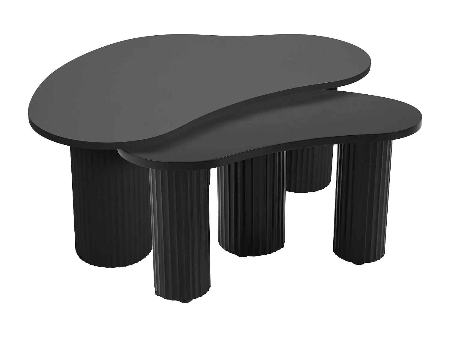 Table basse gigogne en mélaminé noir