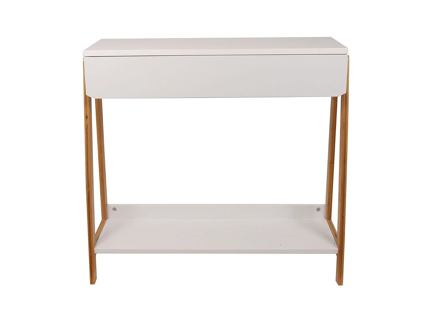 Console 1 tiroir blanc avec tablette