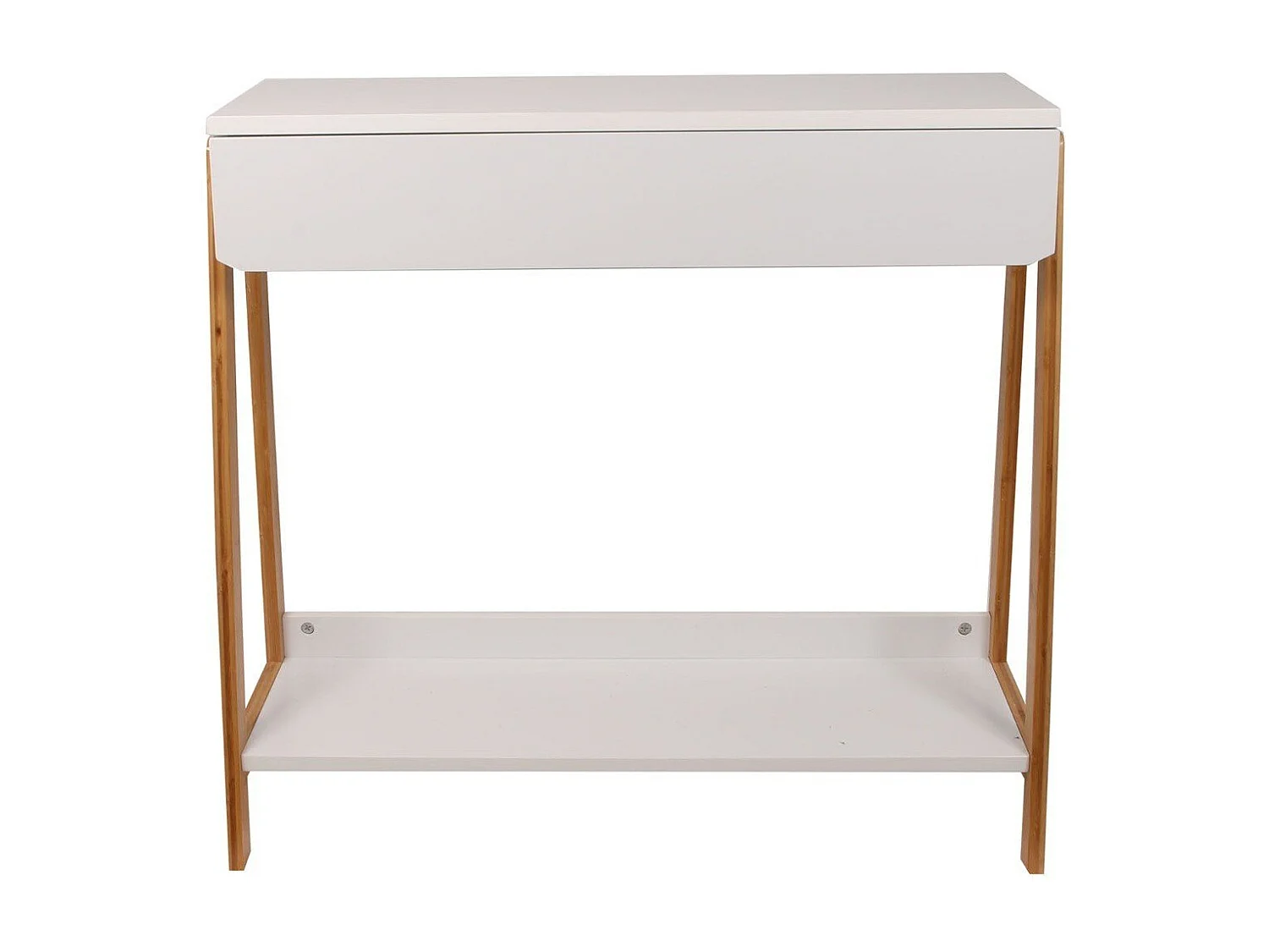 Console 1 tiroir blanc avec tablette