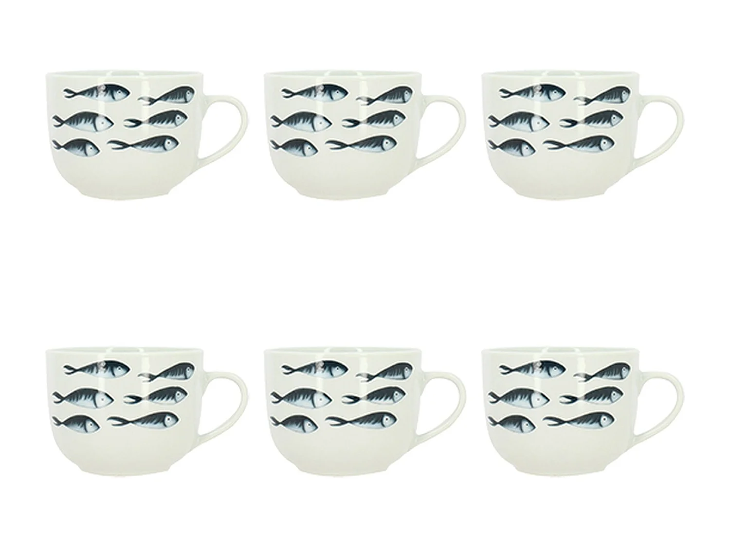 Novastyl - Lot 6 Jumbo Pescare 48cl En Porcelaine Blanche