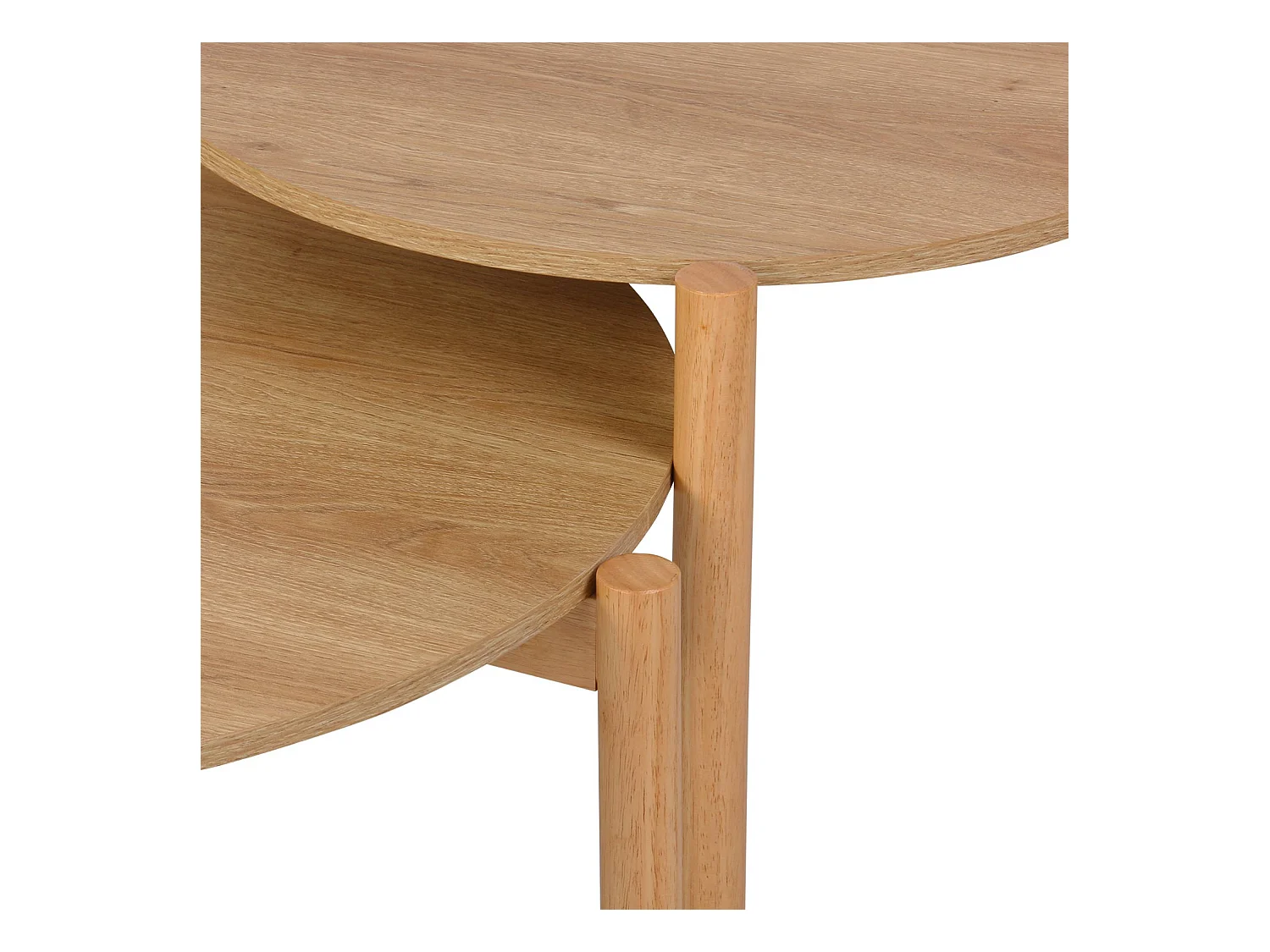 Tables gigognes rondes décor bois. piètement bois d'hévéa naturel - Harmony