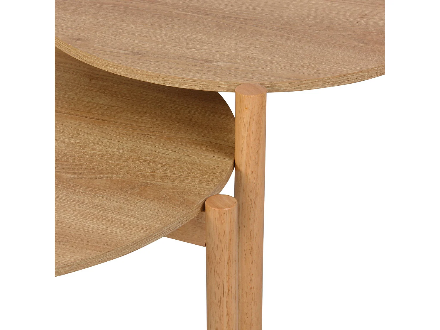 Mesas nido redondas efecto madera, set de 2 natural