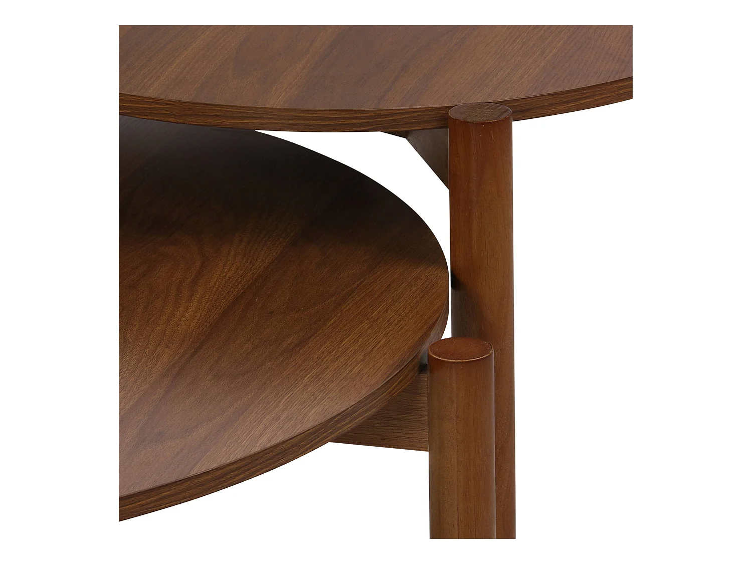 Tables gigognes rondes décor bois. piètement bois d'hévéa noyer - Harmony