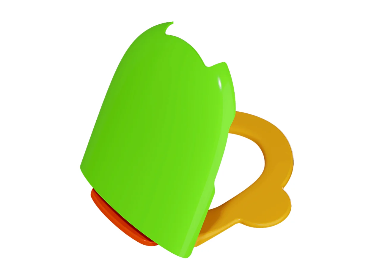 WC à poser sans bride VITRA Sento Kids Blanc + réservoir + abattant vert et jaune