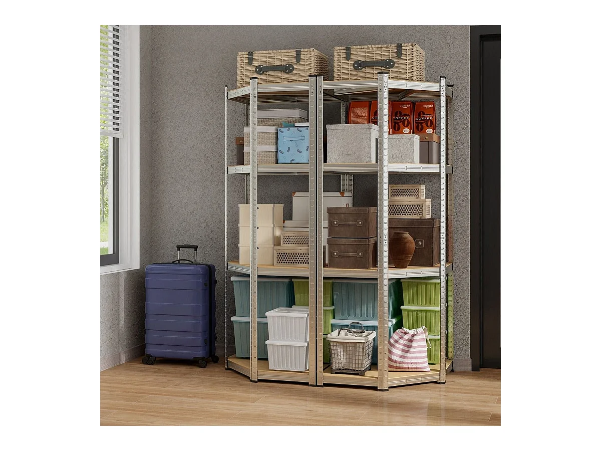 Lagerregal 70 x 70 x 180 cm Schwerlastregal mit 4 verstellbaren Ablagen Silber