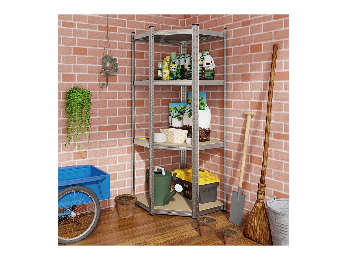 Lagerregal 70 x 70 x 180 cm Schwerlastregal mit 4 verstellbaren Ablagen Silber