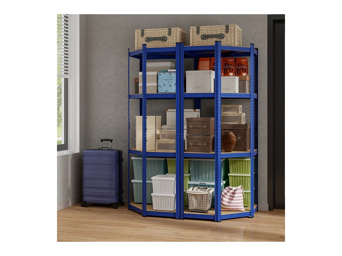 Lagerregal 70 x 70 x 180 cm Schwerlastregal mit 4 verstellbaren Ablagen Blau