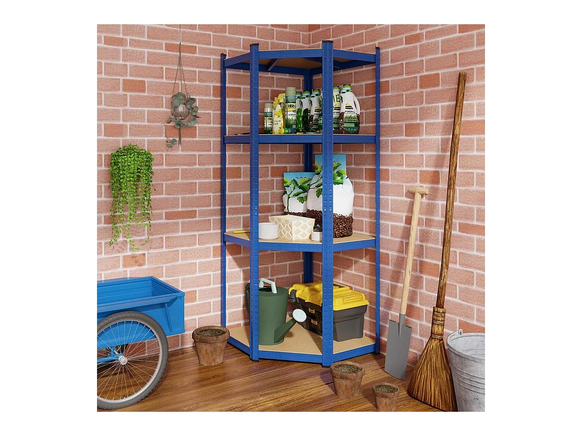 Lagerregal 70 x 70 x 180 cm Schwerlastregal mit 4 verstellbaren Ablagen Blau