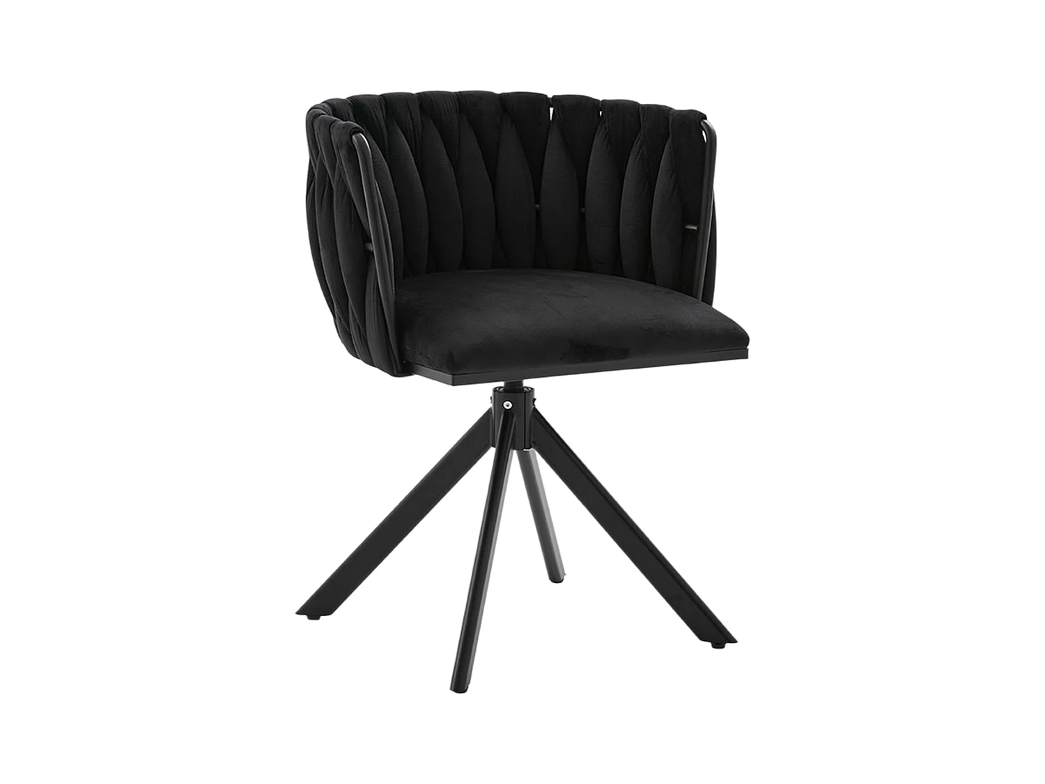 Lot de 2 Chaises pivotante noires - Chaise coquillage avec pieds noirs - Style contemporain