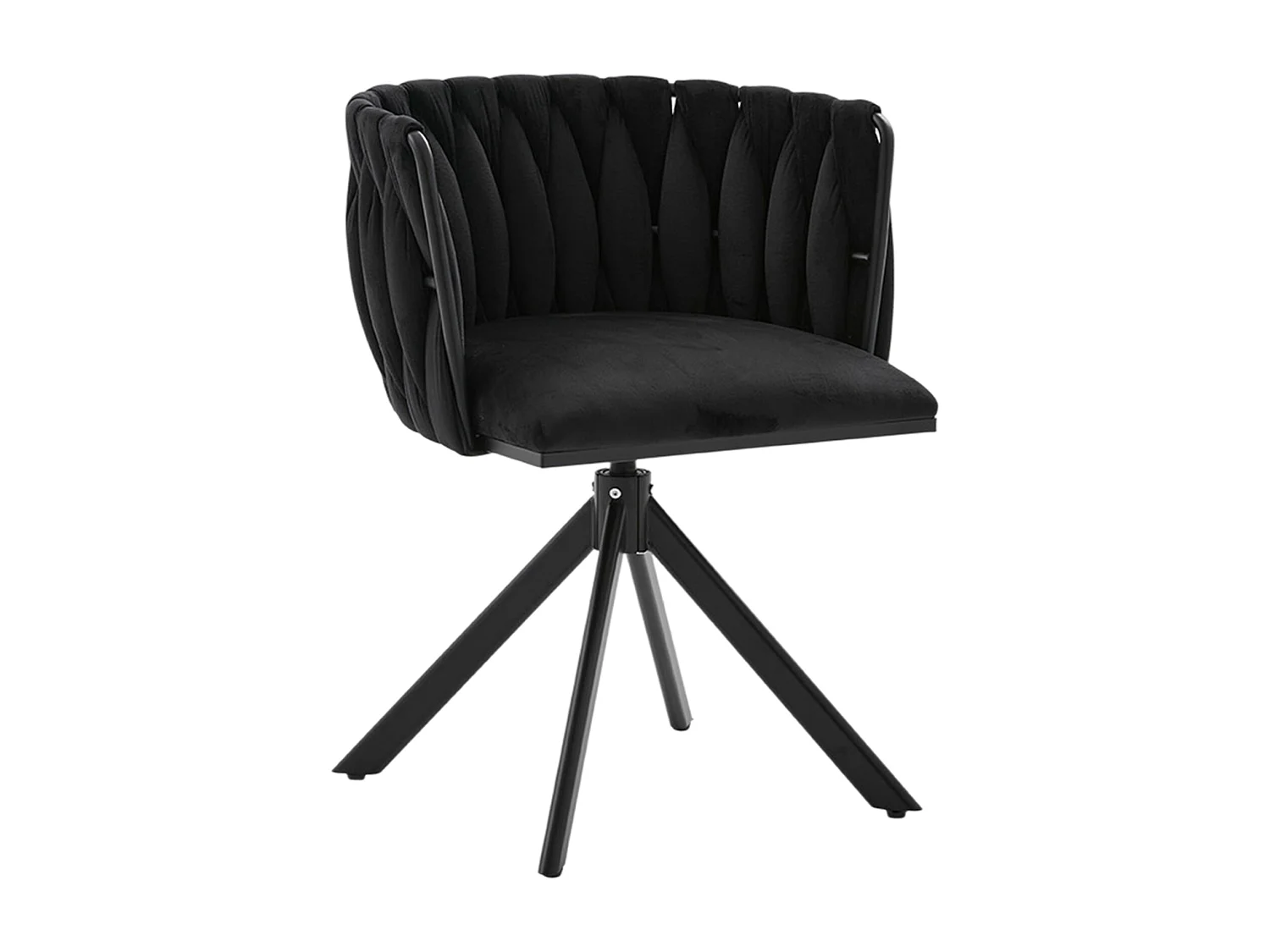 Set van 2 draaistoelen - Schelpstoel met zwarte poten - Hedendaagse stijl