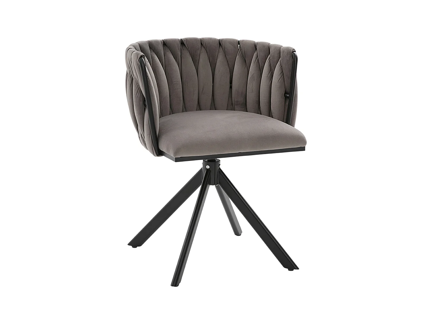 Lot de 2 Chaises pivotante grises - Chaise coquillage avec pieds noirs - Style contemporain