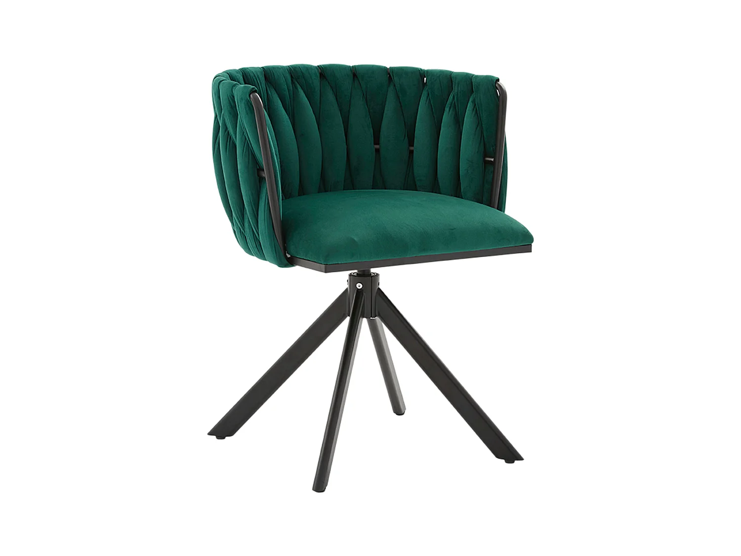 Lot de 2 Chaises pivotante vertes - Chaise coquillage avec pieds noirs - Style contemporain