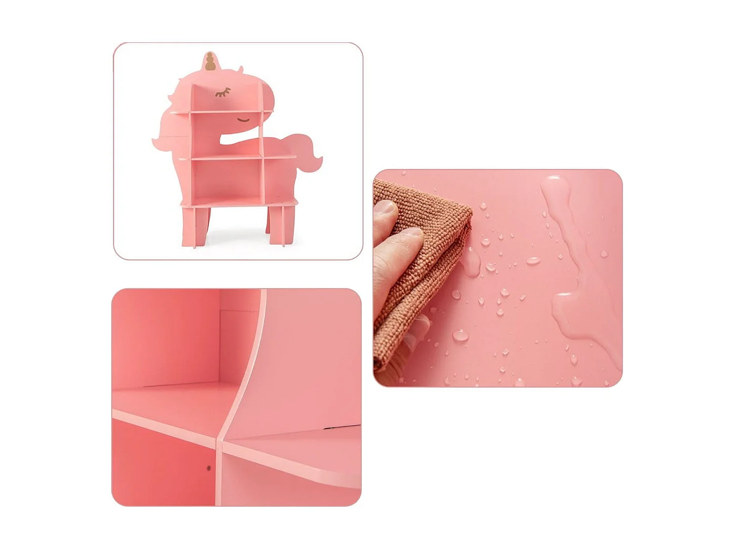 Einhorn Bücherregal für Kinder Spielzeug-Aufbewahrungsorganisator mit offenen Regalen