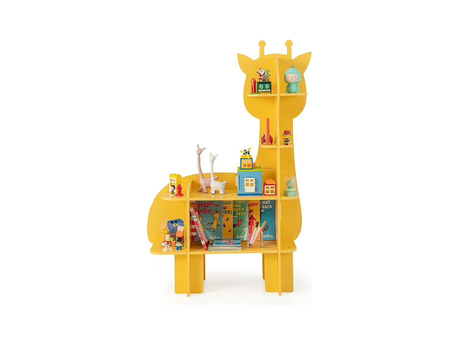 Giraffe Bücherregal für Kinder Spielzeug-Aufbewahrungsorganisator mit offenen Regalen