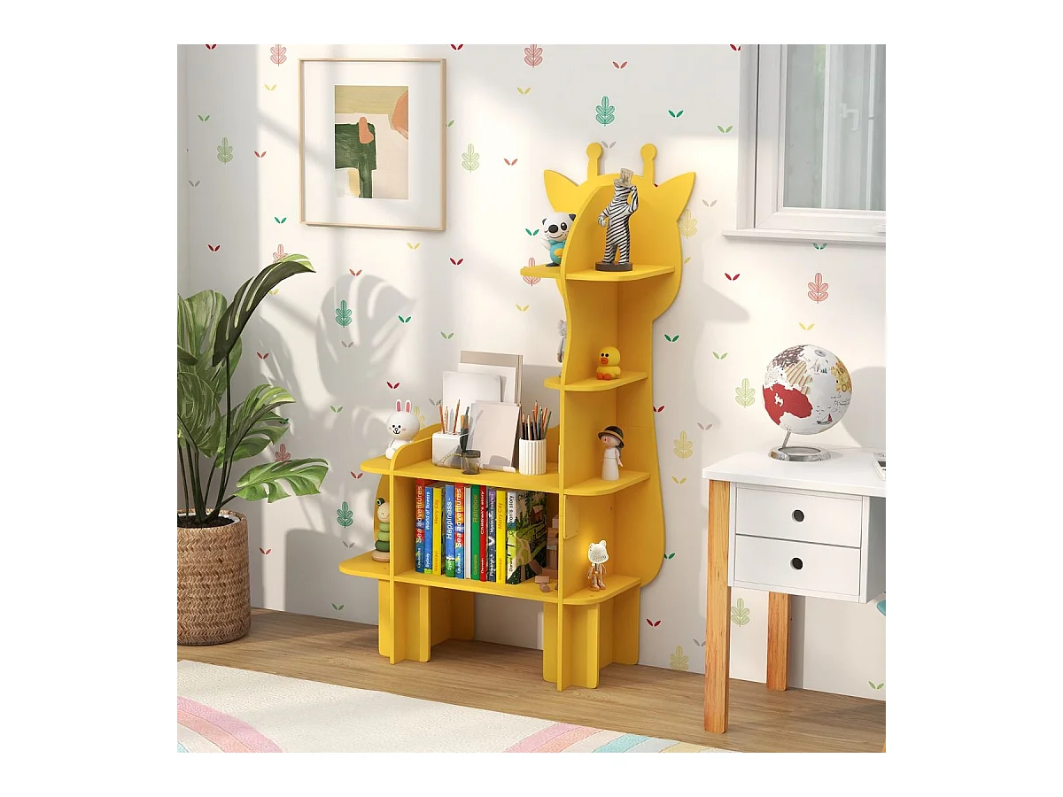 Giraffe Bücherregal für Kinder Spielzeug-Aufbewahrungsorganisator mit offenen Regalen