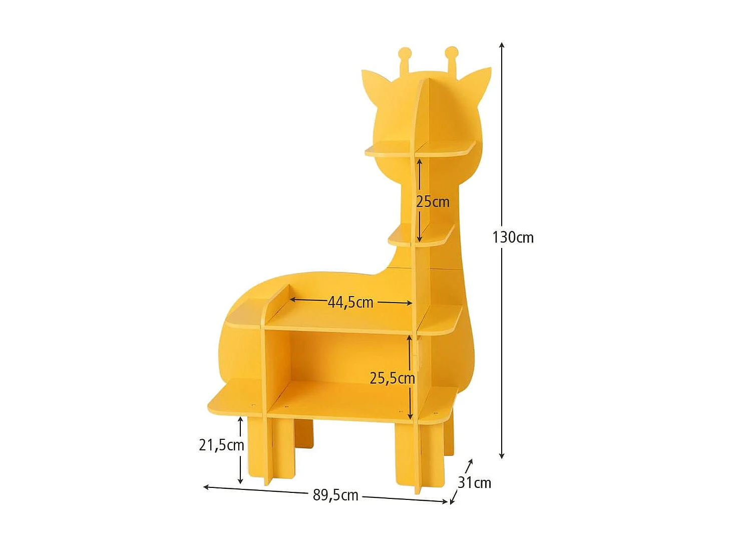 Libreria in legno per stanza dei bambini, Organizzatore di archiviazione giocattoli adorabile per sala giochi Giallo